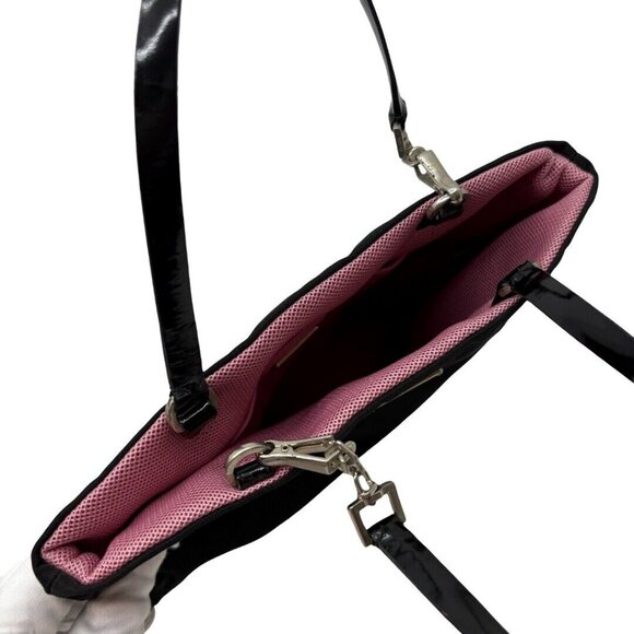 Authentic PRADA Tessuto Mini Bag Black Pink Hand Bag Nylon #36635194 - Picture 4 of 12